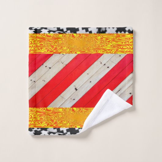 Ensemble de serviettes de bain Noir Jaune Rouge (Gant de toilette)