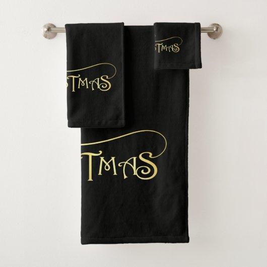 Ensemble de serviettes de bain Noir & Or (En situation)