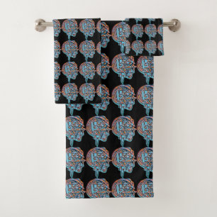 Ensemble de serviettes de bain noir PsyHeaD