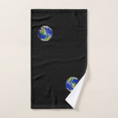 Ensemble de serviettes de bain noires avec globe t (Serviette à main)