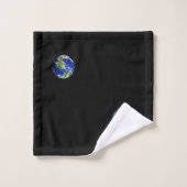 Ensemble de serviettes de bain noires avec globe t (Gant de toilette)