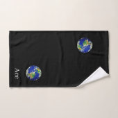 Ensemble de serviettes de bain noires avec globe t (Serviette à main)