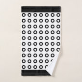 Ensemble de serviettes de bain noires et blanches (Serviette à main)