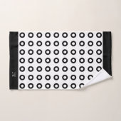 Ensemble de serviettes de bain noires et blanches (Serviette à main)
