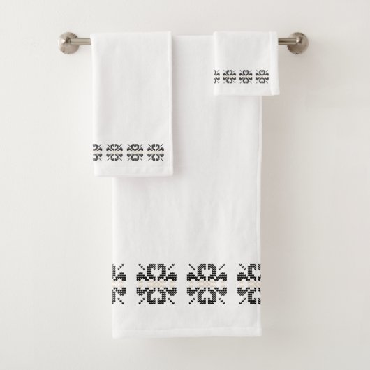 Ensemble de serviettes de bain norvégien noir et b (En situation)