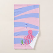 Ensemble de serviettes de bain octopus rose (Serviette à main)