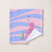 Ensemble de serviettes de bain octopus rose (Gant de toilette)