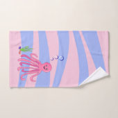 Ensemble de serviettes de bain octopus rose (Serviette à main)