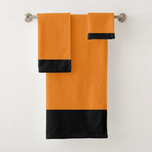 Ensemble De Serviettes De Bain Orange Et Black Spo
