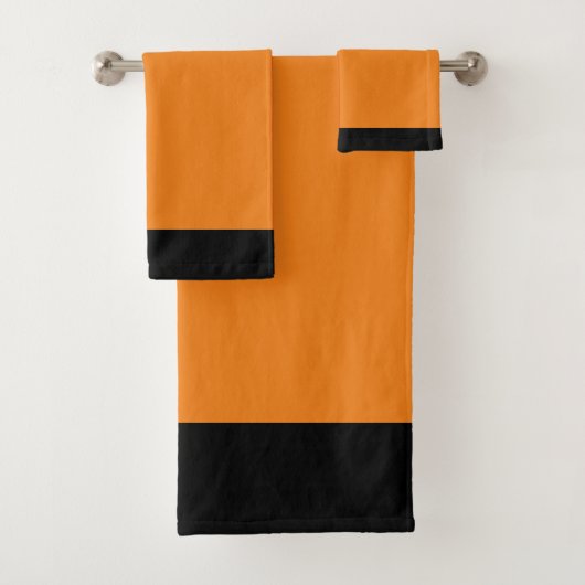 Ensemble De Serviettes De Bain Orange Et Black Spo (En situation)