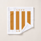 Ensemble de serviettes de bain - Orange&White (Gant de toilette)