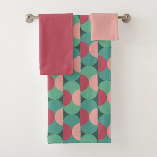 Ensemble de serviettes de bain Ovales rétros et se (En situation)