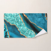 Ensemble de serviettes de bain pailletées bleu sar (Serviette à main)