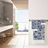 Ensemble de serviettes de bain paisley bleu et bla
