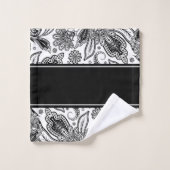 Ensemble de serviettes de bain paisley noir et bla (Gant de toilette)