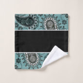 Ensemble de serviettes de bain paisley sarcelle fo (Gant de toilette)