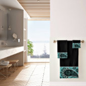 Ensemble de serviettes de bain paisley sarcelle fo