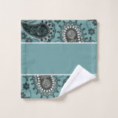 Ensemble de serviettes de bain paisley sarcelle fo (Gant de toilette)