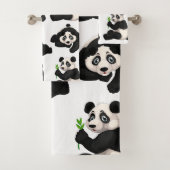 Ensemble de serviettes de bain Panda Bears (En situation)