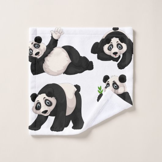 Ensemble de serviettes de bain Panda Bears (Gant de toilette)