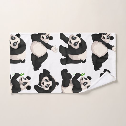 Ensemble de serviettes de bain Panda Bears (Serviette à main)