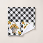 Ensemble de serviettes de bain panier de tournesol (Gant de toilette)