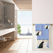 Ensemble de serviettes de bain paon et hydrangea