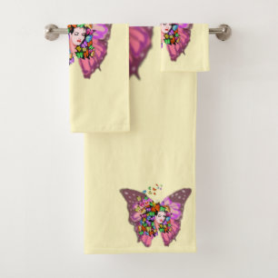 Ensemble de serviettes de bain papillon