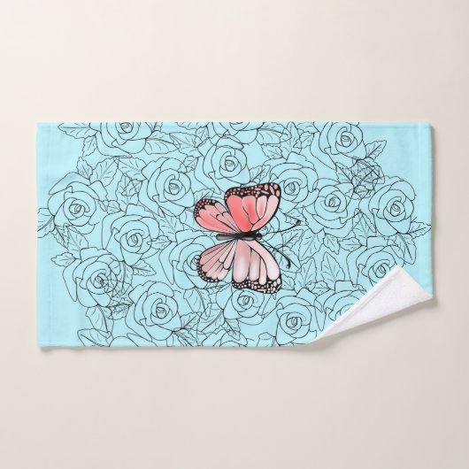 Ensemble de serviettes de bain papillon (Serviette à main)