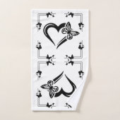 Ensemble de serviettes de bain "Papillon & Cœur" (Serviette à main)