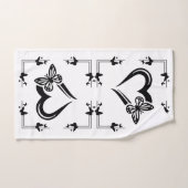 Ensemble de serviettes de bain "Papillon & Cœur" (Serviette à main)