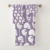 Ensemble de serviettes de bain Pastel Skulls vinta (En situation)