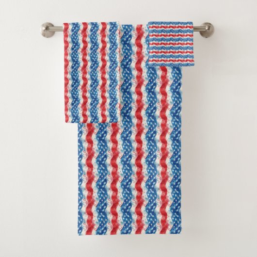 Ensemble de serviettes de bain Patriotic USA (En situation)