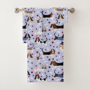 Ensemble de serviettes de bain Patriotique Basset