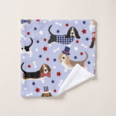 Ensemble de serviettes de bain Patriotique Basset (Gant de toilette)