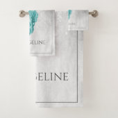Ensemble de serviettes de bain Peacock turquoise (En situation)