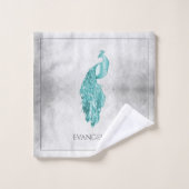 Ensemble de serviettes de bain Peacock turquoise (Gant de toilette)