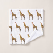 Ensemble de serviettes de bain peint en girafe (Gant de toilette)