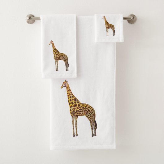 Ensemble de serviettes de bain peint en girafe (En situation)