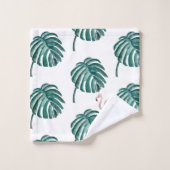 Ensemble de serviettes de bain peintes en Flamant  (Gant de toilette)