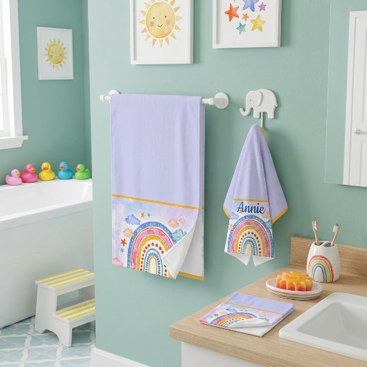 Ensemble de serviettes de bain personnalisées arc-