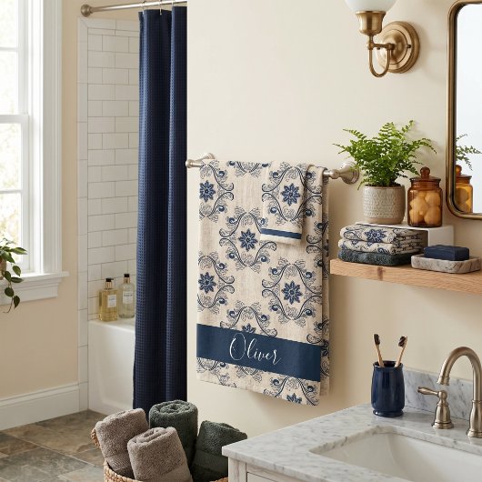 Ensemble de serviettes de bain personnalisées avec