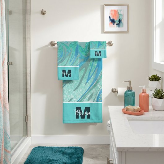 Ensemble de serviettes de bain personnalisées avec