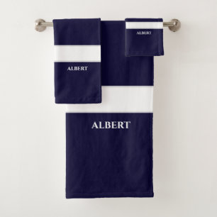 Ensemble de serviettes de bain personnalisées bleu