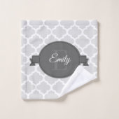 Ensemble de serviettes de bain personnalisées Gris (Gant de toilette)