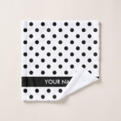 Ensemble de serviettes de bain personnalisées pois (Gant de toilette)