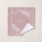 Ensemble de serviettes de bain personnalisées rose (Gant de toilette)