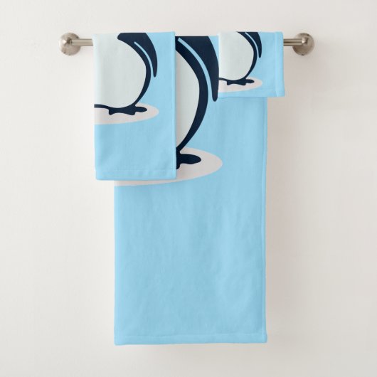 Ensemble de serviettes de bain Petit Penguin Desig (En situation)