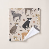 Ensemble de serviettes de bain Pitbull Paws et Bon (Gant de toilette)