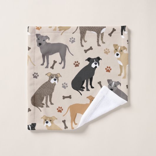 Ensemble de serviettes de bain Pitbull Paws et Bon (Gant de toilette)